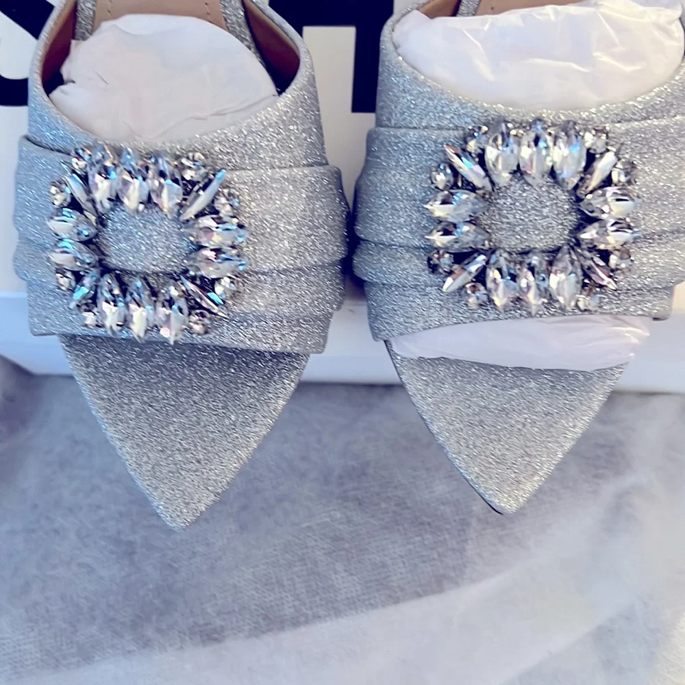 Schultz Glitter Sparkle Slide Heels - Picture 2 of 7